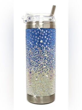 Jacqueline Kent BLUE FROST TUMBLER CRYSTAL AZURE OMBRE
